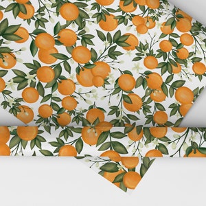 Zitrus Orange Geschenkpapier Botanische Mandarine Hochzeit Brautparty Geschenkpapier Sommer Geburtstag Baby Shower Party Dekorationen OR1