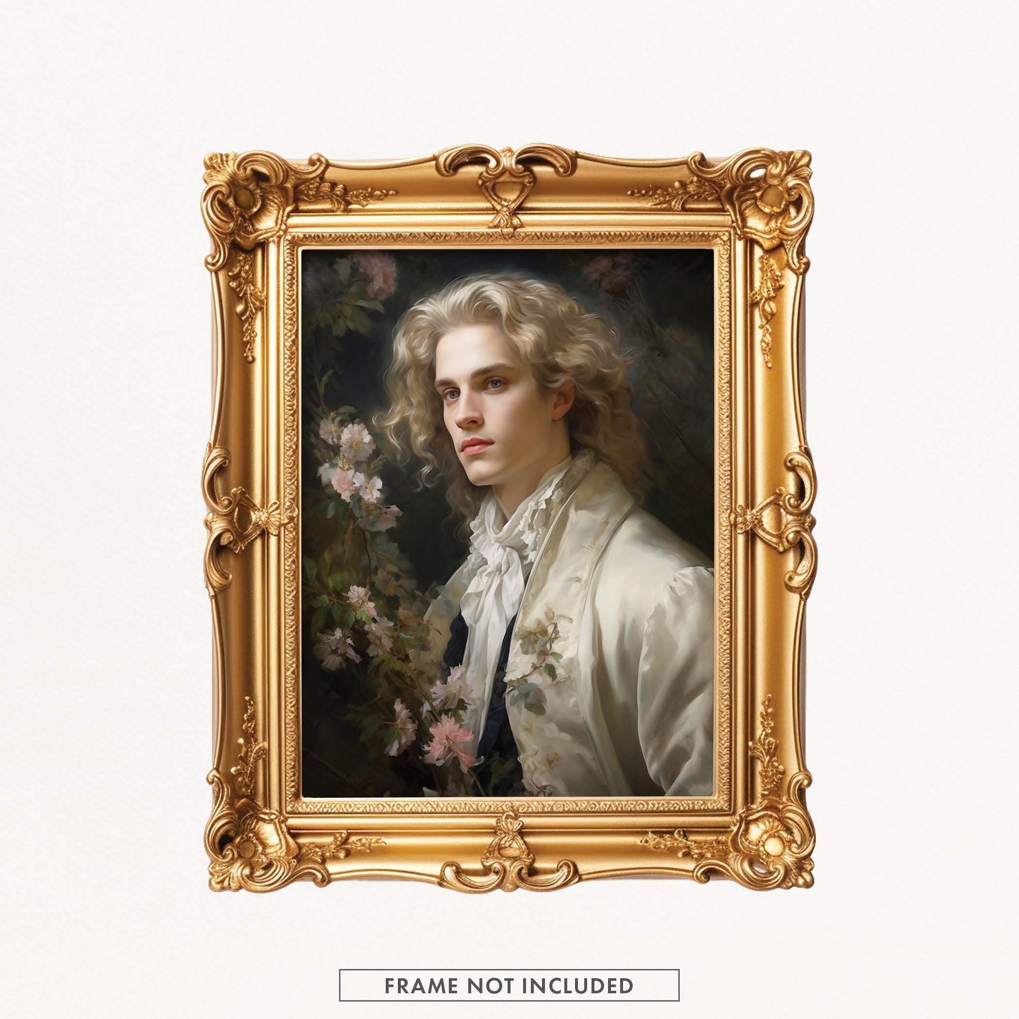 Portrait of Rococo Prince Vintage Oil Painting Art Print - Etsy