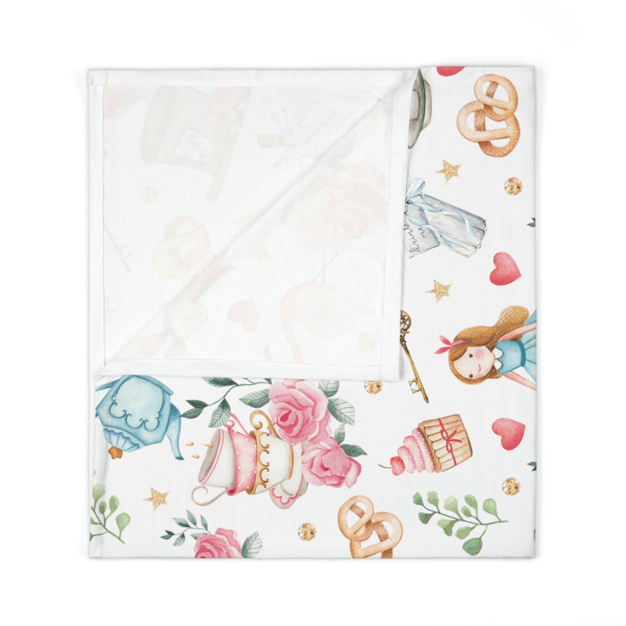 Alice in Wonderland Baby Swaddle Blanket Pink Floral Mad Etsy