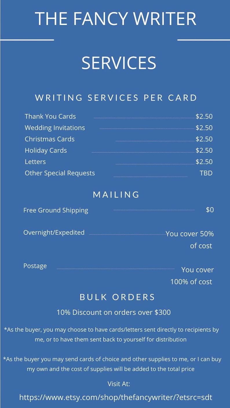 Handwriting Service for Custom Handwritten Cards, Notes, Letters, Etc ...