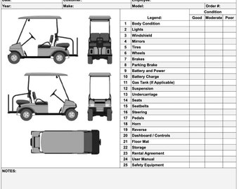 Golf Cart Inspection Checklist for Golf Courses, Country Clubs, Golf Cart Rental, Dealerships & Service Departments