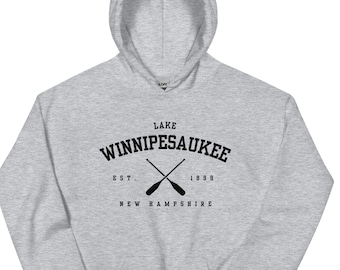 Lake Winnipesaukee Hoodie | Lake Winni, New Hampshire, Lake Winni Gift, New Hampshire Gift, Winnipesaukee Hooded Sweatshirt