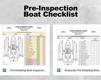 Boat Pre-Inspection Checklist: Detailing & Service Form (PDF Download)