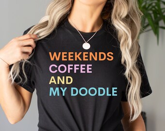 Helger, kaffe och min doodle T-shirt - Golden Doodle mammagåva