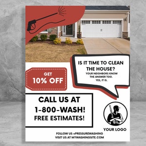 Lustige Druckwäsche Flyer anpassbare digitale Download Canva Vorlage für Hochdruckreiniger, House Wash, Home Services