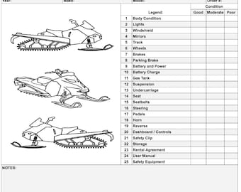 Snowmobile Inspection Checklist for Rentals & Dealerships (Digital Download)