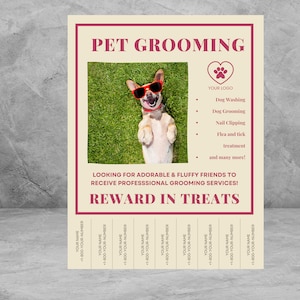 PET GROOING Flyer Anpassbare digitale Download Canva Vorlage für Hundepflege, Haustierpflege, Haustierpflege Flyer DIY Digitaler Flyer