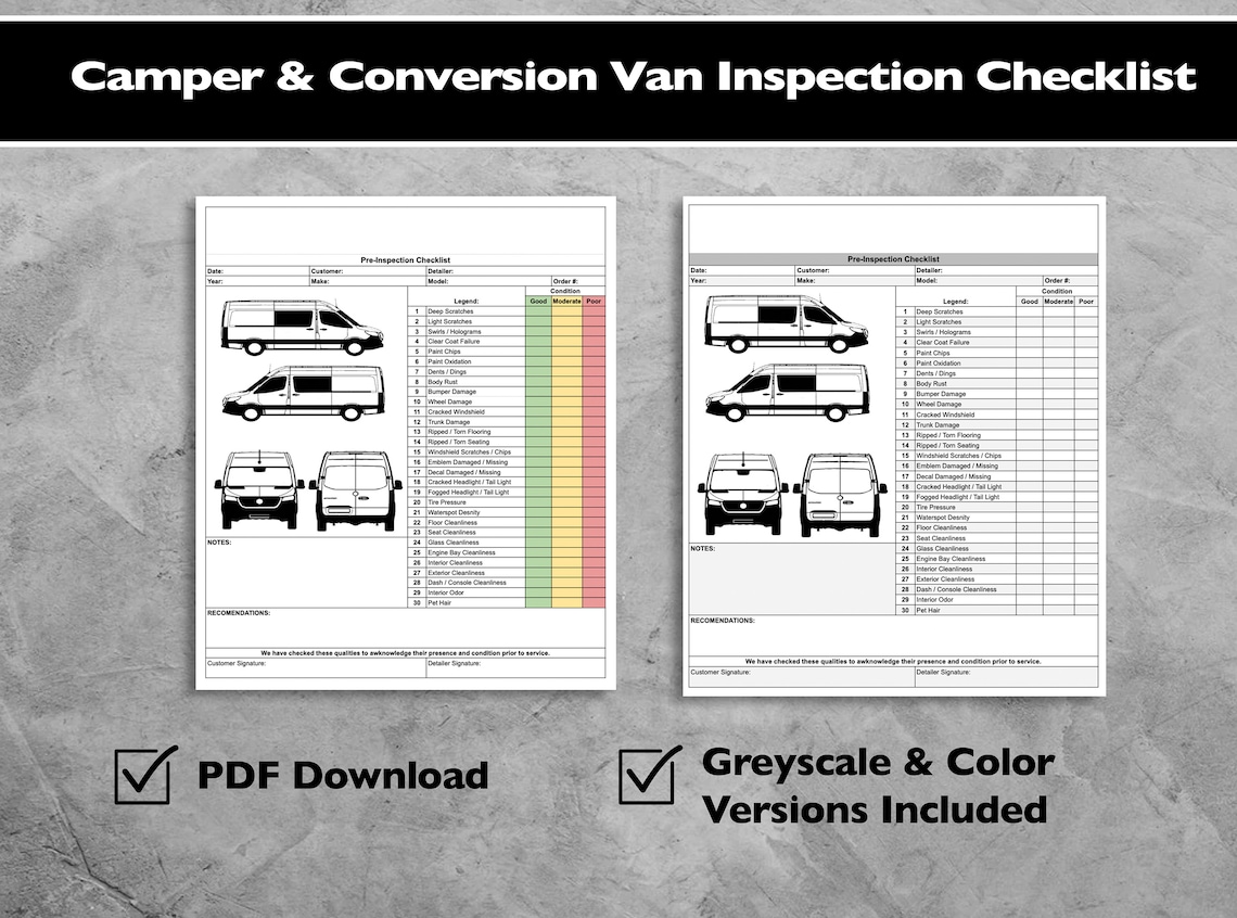 Camper Van Inspection Checklist for Renters Rvshare Camper Conversion Camper Van Inspection Checklist for Renters Rvshare Camper Conversion