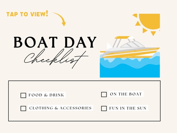 Boat Day Checklist for Food, Drink, Clothing, Accessories & More