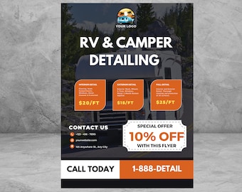 RV Detailing Flyer: DIY Canva Template (5x7 Digital & Printable)