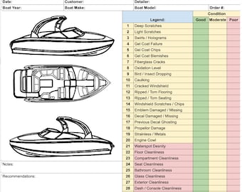 Bow Rider Boat Pre-Inspection Checklist: Detailing & Service (Digital Download)