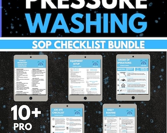 Pressure Washing SOP Checklist Bundle – Editable Canva Templates (Digital Download)
