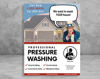 Pressure Washing Flyer Template: Customizable Home Services (Digital Download)
