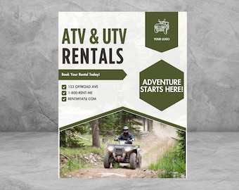 ATV UTV Rental Flyer: Customizable Business Template (Digital Download)