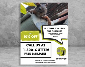 Gutter Cleaning Flyer Template: Customizable Home Services Design (Digital Download)