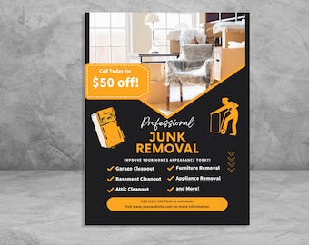 Plantilla de volante de retirada de basura: Diseño personalizable de Canva (descarga digital)