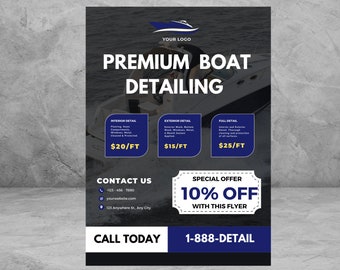 Boat Detailing Flyer: DIY Canva Template (5x7 Digital & Printable)