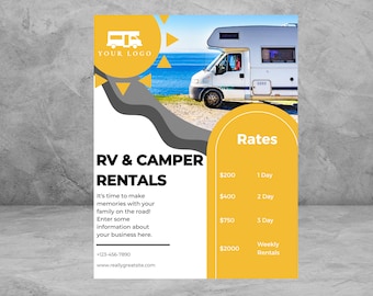 RV Rental Flyer: Customizable Business Template (Digital Download)