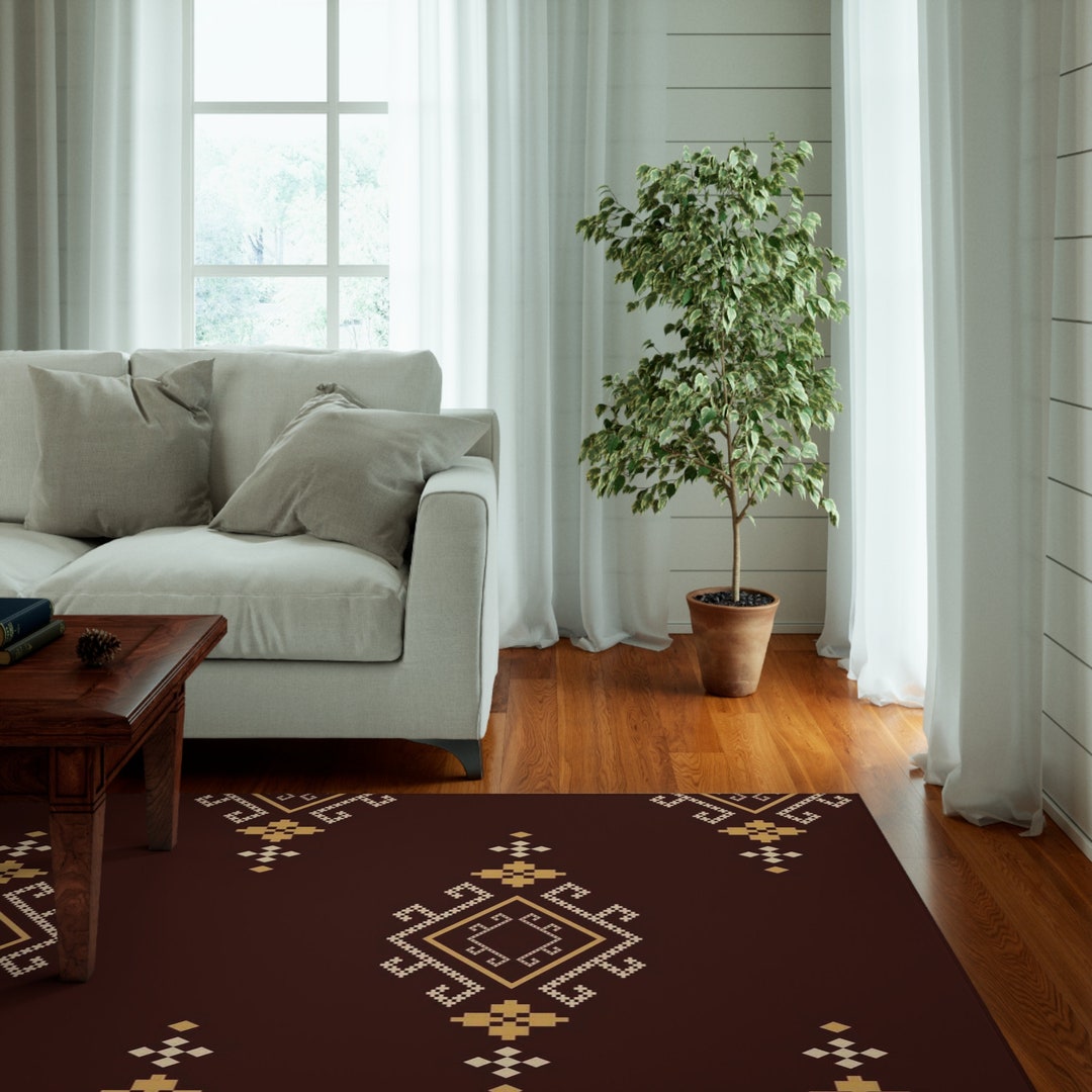 Classy & Elegant Dark Red and Gold Rug/ Home Decor, Accessories, Linens, Carpet, Flooring