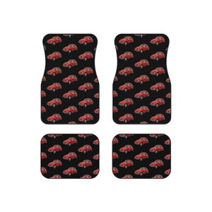 Car Mats (4)  Red VW Bug Auto Floor Mats, Vehicle Floor Liners, Car Accessories, Custom Car Mats, Retro Car Decor, Vintage Car Mats