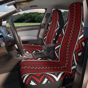 Aztec Car Seat Covers, Tribal Boho Vehicle Bucket Seats Protector, Ethnic Auto Decor, Southwest Print Automotive Accessories