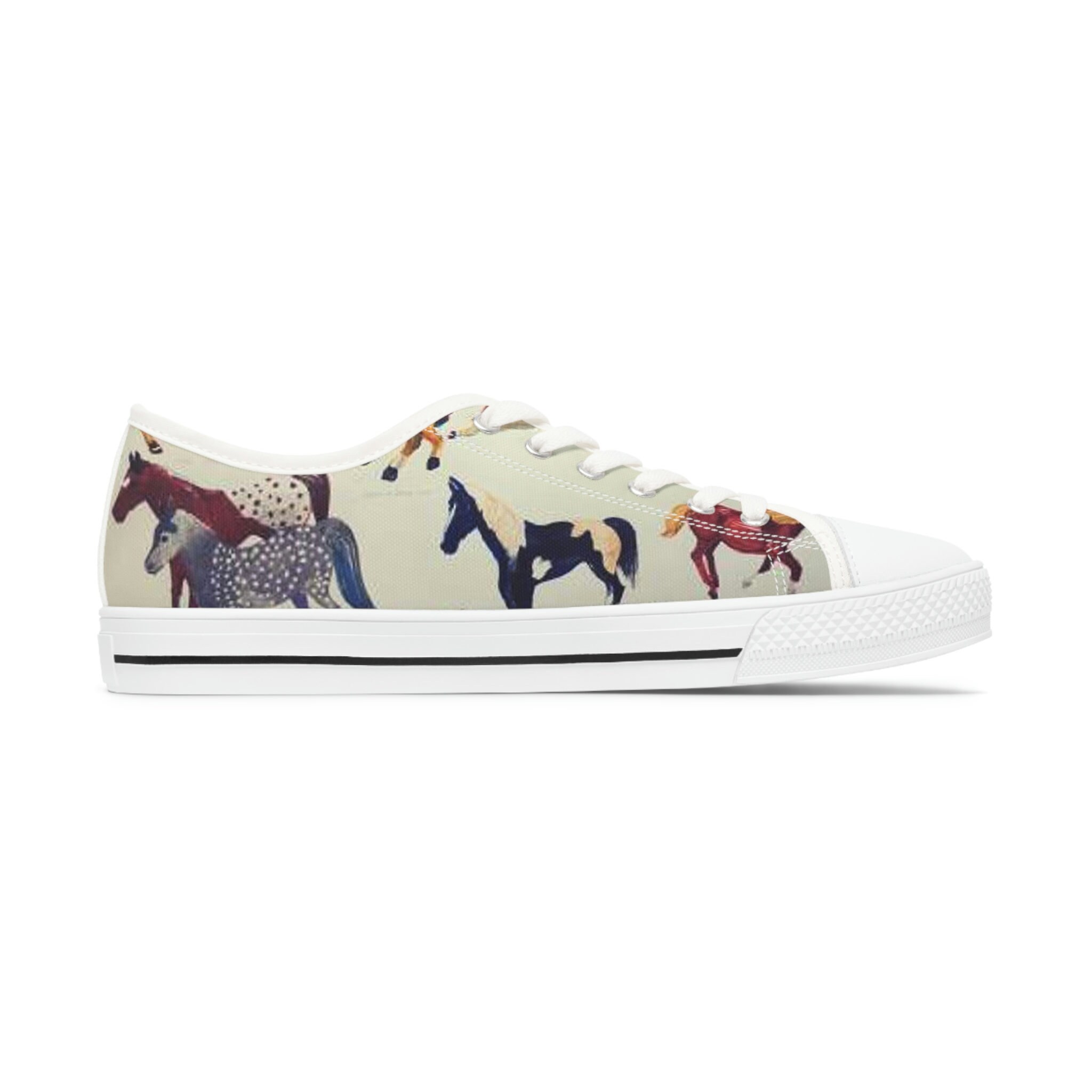 Horse Lovers Sneakers/horse Tennis Shoes/cowgirl Shoes/ Horse Print
