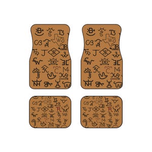 Western-Fahrzeug Bodenmatten 4, Cowboy Geschenke, Ranch Dekor, LKW-Zubehör, Cowgirl Sitzbezüge, Cattle Brands Geschenke
