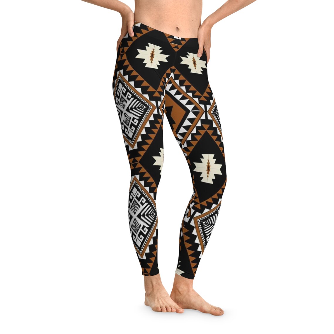 Multicolor Native Aztec Doodle Striped Women's Joggers