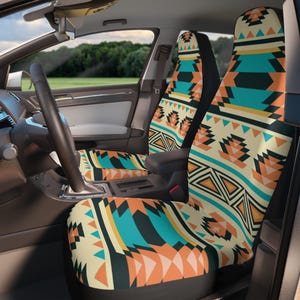 Tribal Print Car Seat Covers, Bohemian Vehicle Accessories, Unique Auto Decor, Gifts for Travelers, Car Interior Makeover