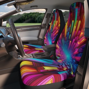 3 D Colorful Car Seat Covers, Vehicle Seat Protector, 3D Auto Seat Cover, Unique Car Accessories, Car Interior Decor