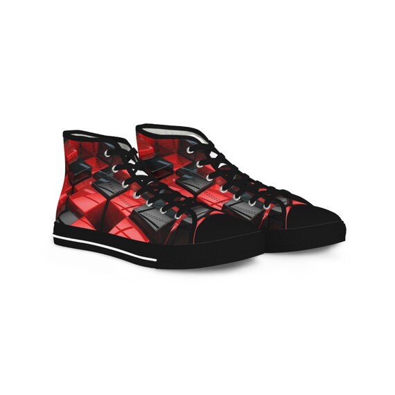 Vibrant Red and Black High-Top Sneakers Jordan Air Jordan 1  main image 4