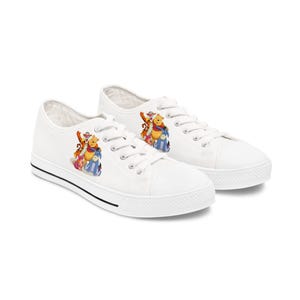 Winnie The Pooh & Friends Women&#39;s Sneakers, Cartoon Tennis Shoes, Casual Footwear, Fun Shoes, Gift for Disney Lovers, Unique Footwear