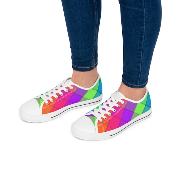 Womens Bright Colorful Sneakers Lace up Tennis Shoes Gym Athletic Dance Shoes Tie Fun Yoga Footwear Summer Shoes Slip Ons Clown Circus Shoes Etsy Ireland