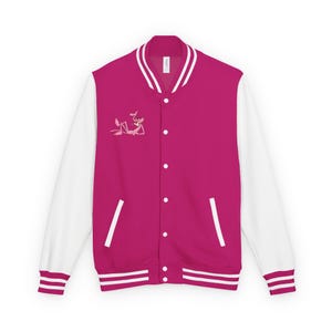 Pink Panther Letterman Jacket, Retro Varsity Coat, Vintage Inspired Outerwear, College Style Bomber, Cute Cartoon Jacket, Gift for Her/Him