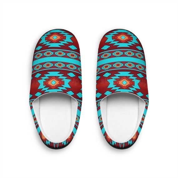 Womens Southwestern Slippers Navajo Footwear Moccasins House Shoes Slip On