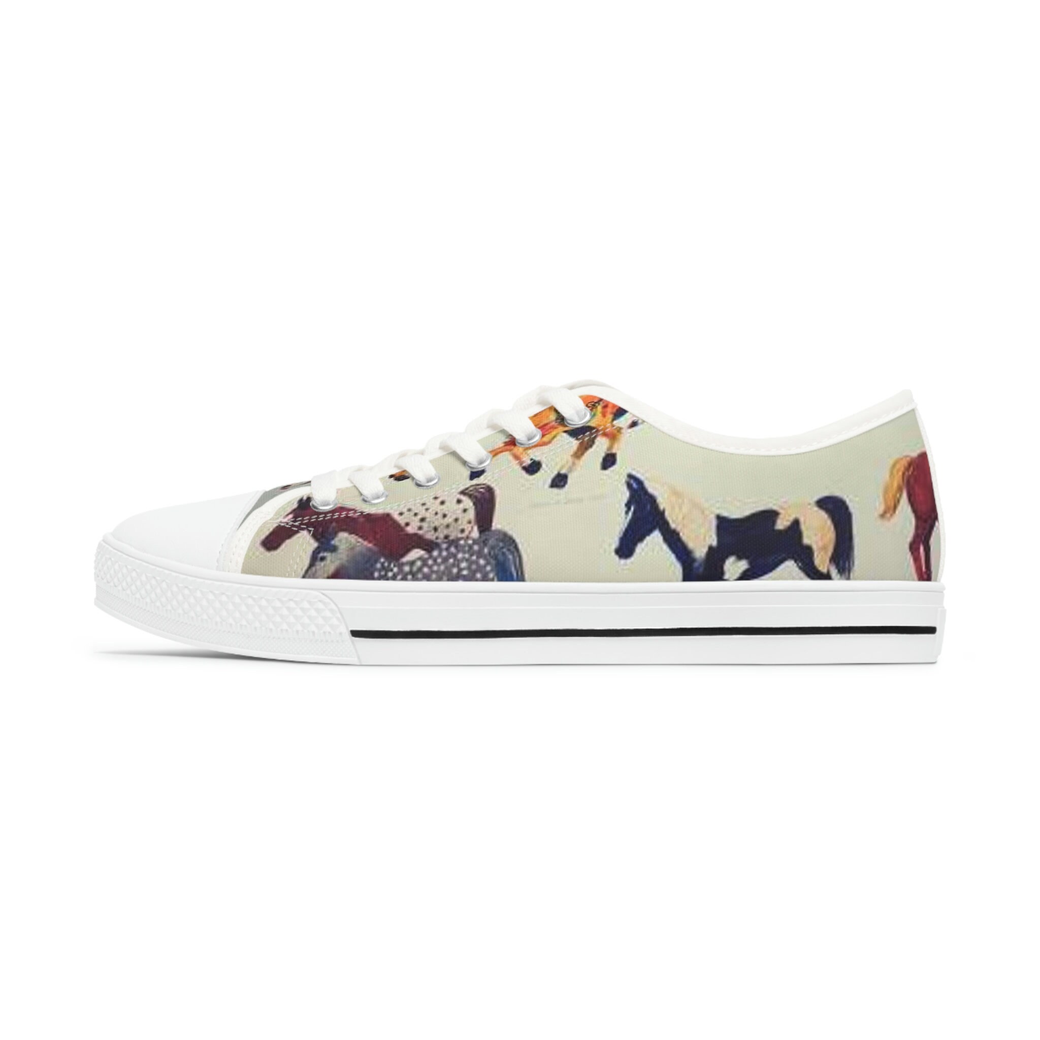 Horse Lovers Sneakers/horse Tennis Shoes/cowgirl Shoes/ Horse Print