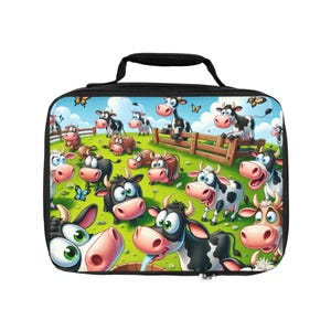 Schattige lunchtas koe voor kinderen, westerse geïsoleerde lunchbox, lunchtas met dieren, terug naar school cadeaudecoratie accessoires Leuke lunchtas voor kinderen