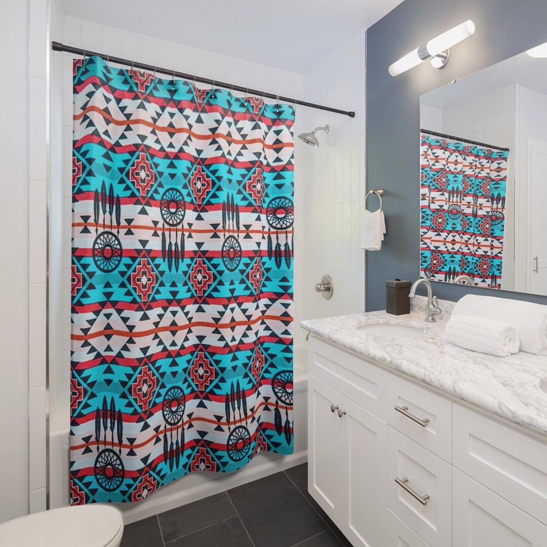 Native American, Navajo, Aztec, Southwestern, Western Shower Curtain