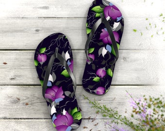 Floral Flip Flops Summer Shoes Clothing Sandals Footwear Slip Ons Pool Beach Shoes