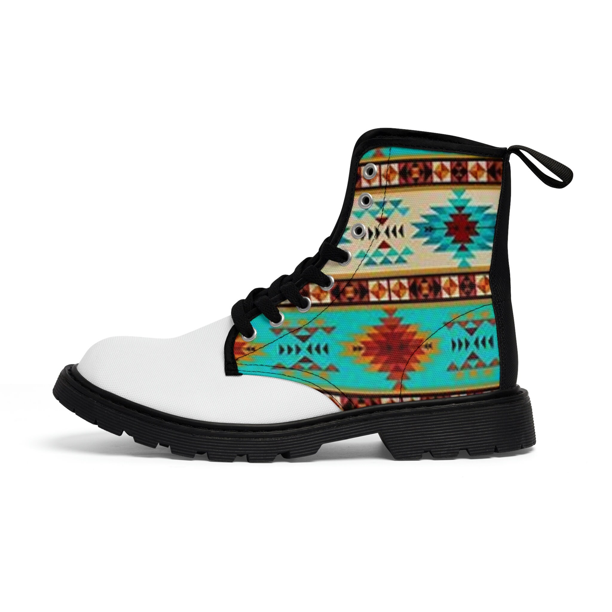 Tribal Native Indians American Aztec Navajo Print Women Leather Boots main image 0