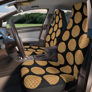Waffle Vehicle Seat Covers Polka Dot Auto Accessories Gift for Car Lovers Fun Decor Unique Auto Interior