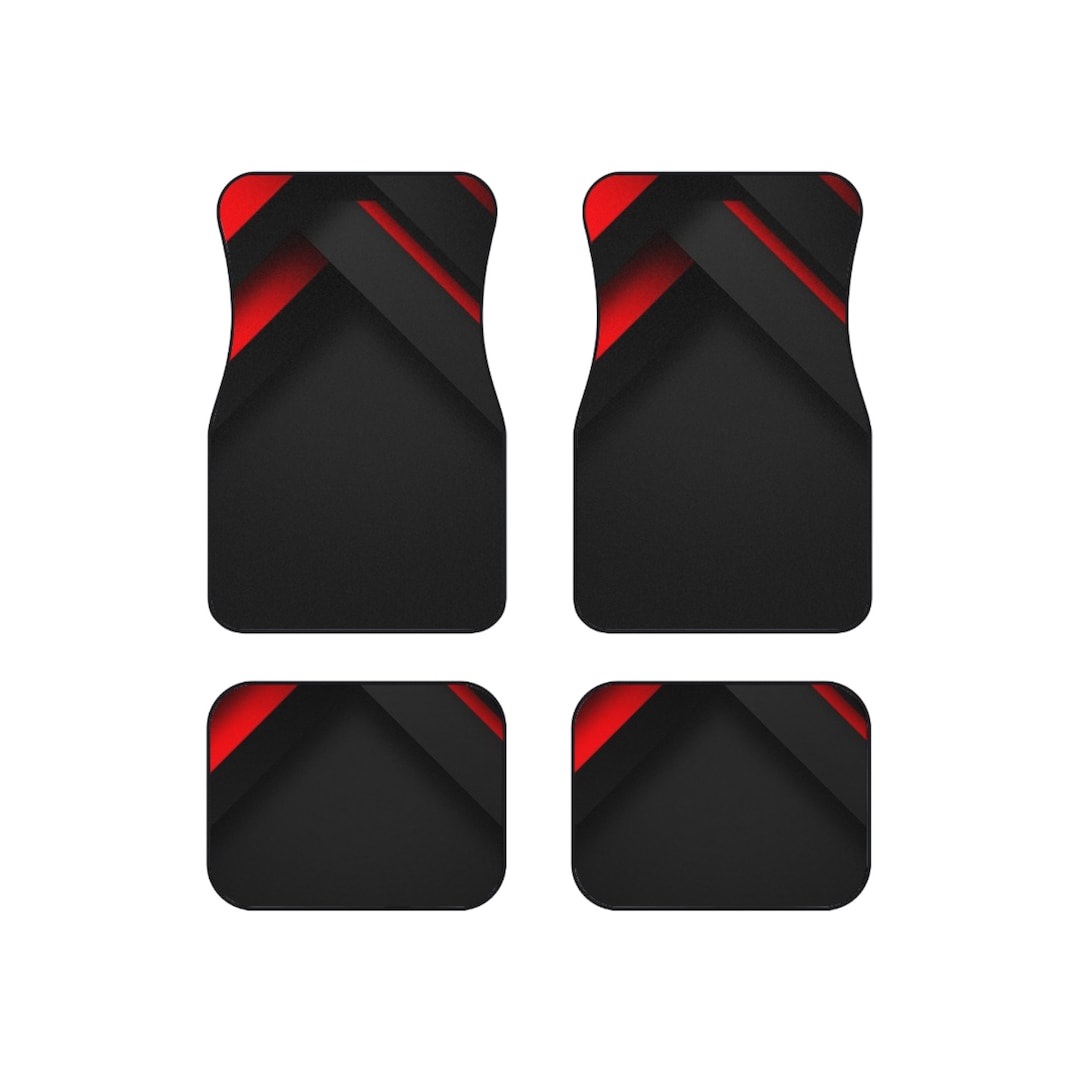 Elegant & Classy Black and Red Vehicle Mats 4 Auto Decor. Etsy