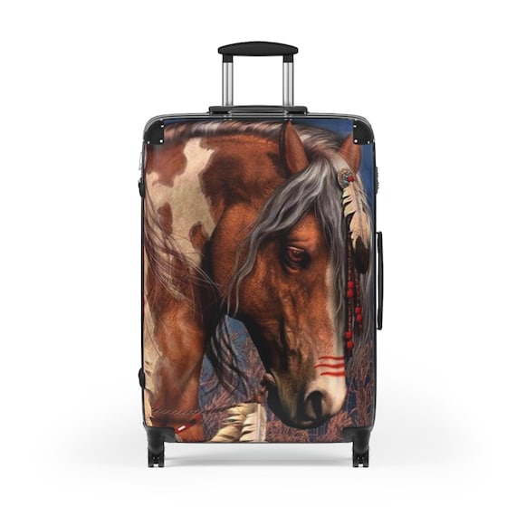 Valigia a forma di cavallo, elegante bagaglio per viaggiatori