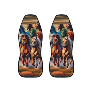 Wild Horses Vehicle Seat Covers Auto Accessories Cowgirl Gifts Western Decor Truck Seat Slips