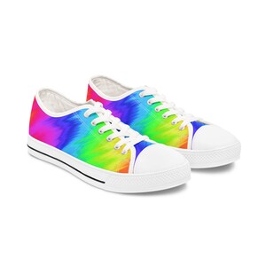 Rainbow Sneakers for Women, Colorful Casual Shoes, Summer Footwear, Festival Sneakers, Vibrant Everyday Style