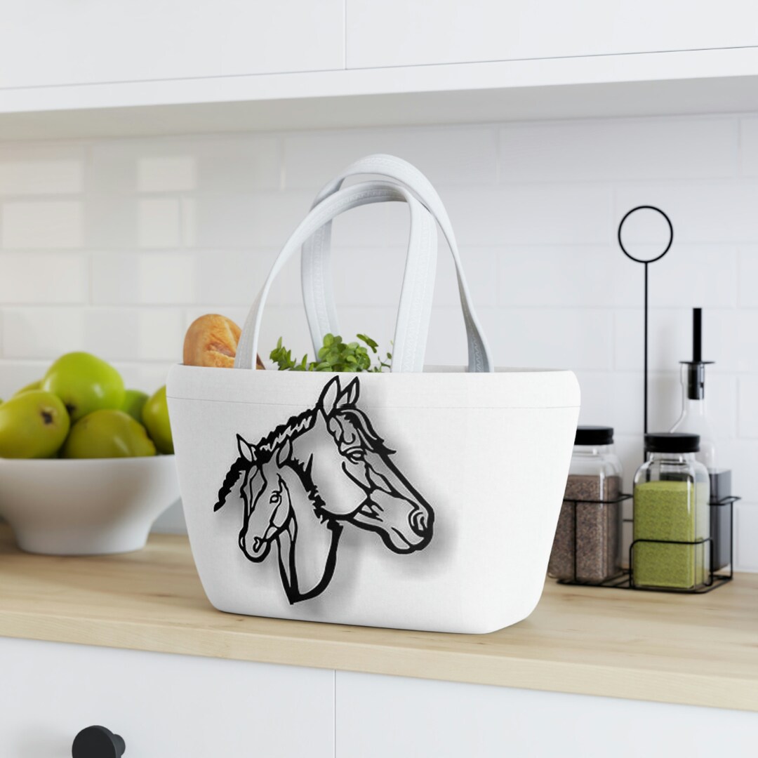 Horse &amp; Foal Lunch Bag/horse Purse/carry All/insulated Bag/lunch Box ...