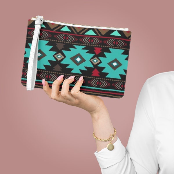 Navajo Clutch Bag Southwestern Makeup Bag Aztec Pocketbook Western Purse Cowgirl Wallet Handbag