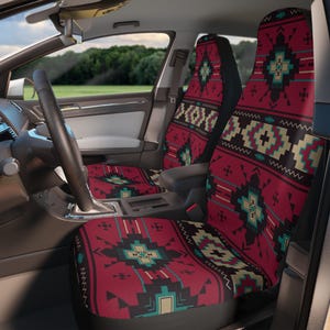 Southwestern Car Seat Covers, Tribal Vehicle Seats, Aztec Auto Seat Protector, Boho Car Accessories, Geometric Pattern Bucket Seats Cover