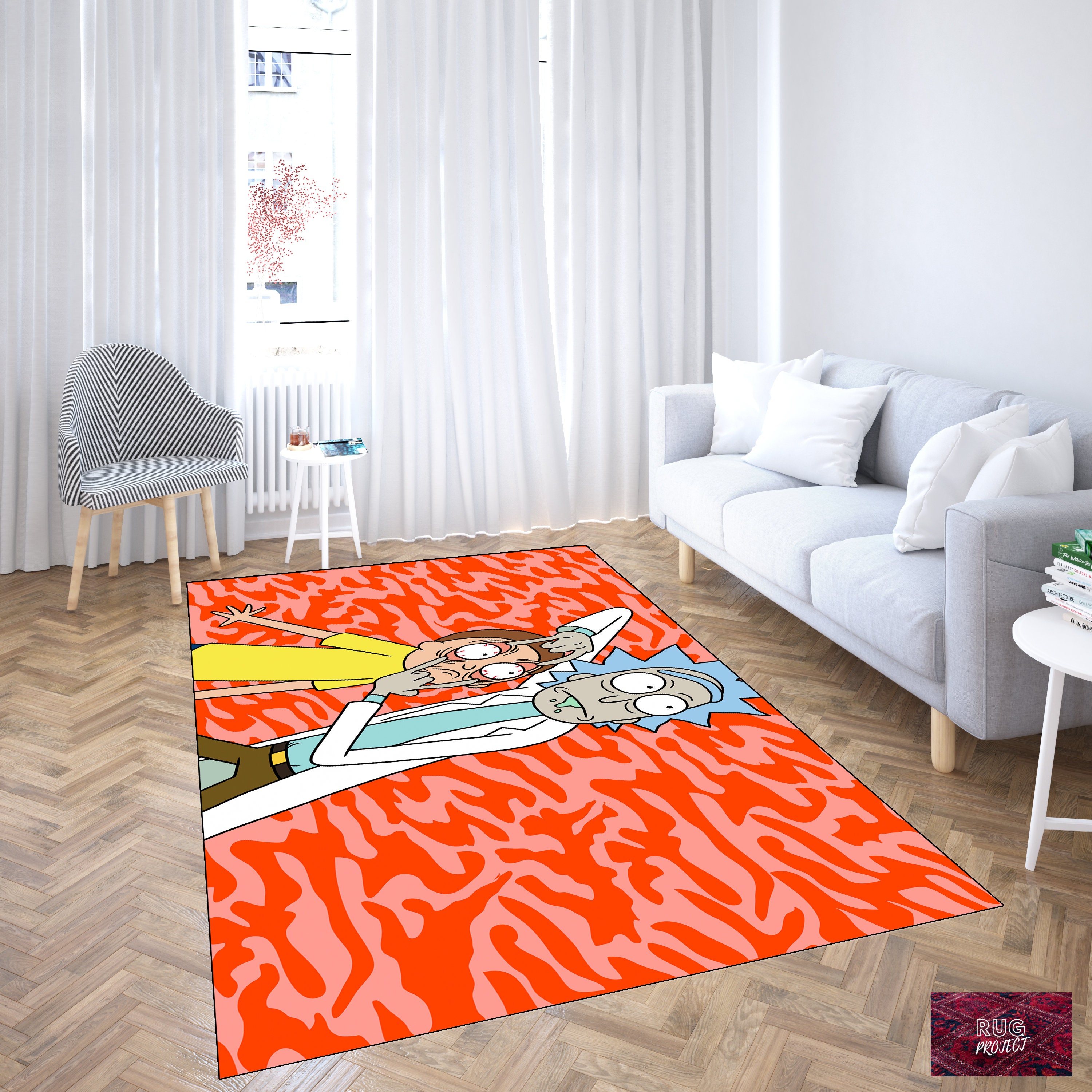 Discover Rick Anime Rug, Rickandmorty Anime Rug, Anime Gift Rug, Gift for the home, Gift for the him, Gift for the anime