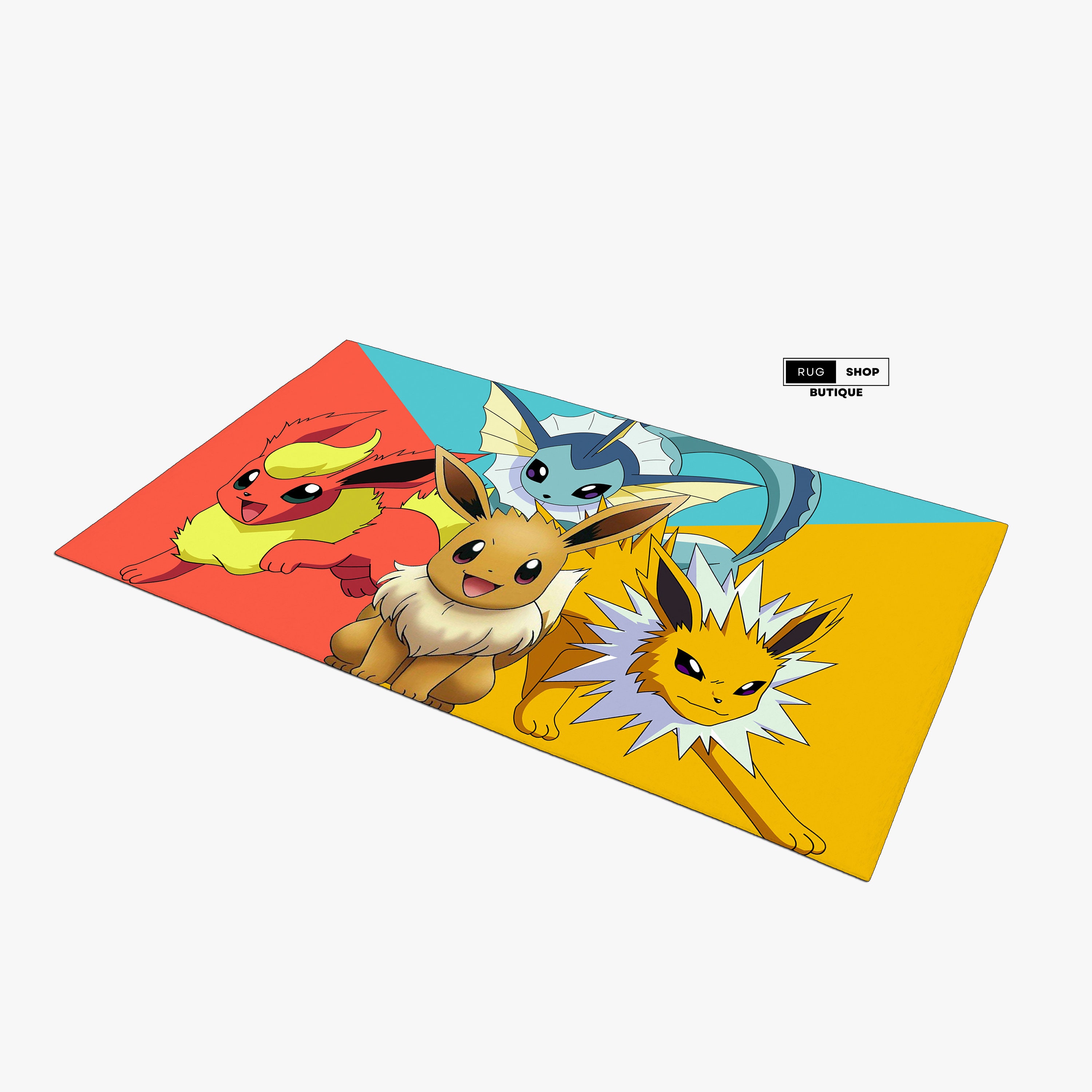 Discover PokeAnime Eevee and Family Design Rug, Animation Rug, Popular Rug, Modern Rug, Custom Rug, Adult Rug